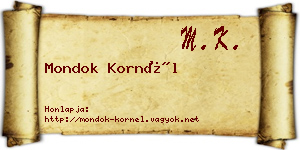 Mondok Kornél névjegykártya