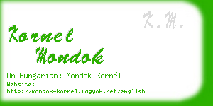 kornel mondok business card