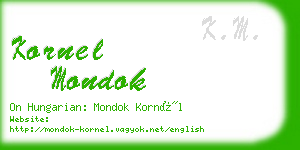 kornel mondok business card